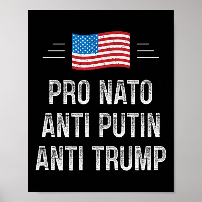 Affiche Pro Otan - Anti Poutine - Anti Trump - Style Rétro (Devant)