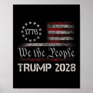 Affiche Pro Trump 2028 Président America Us Drapeau Retro 