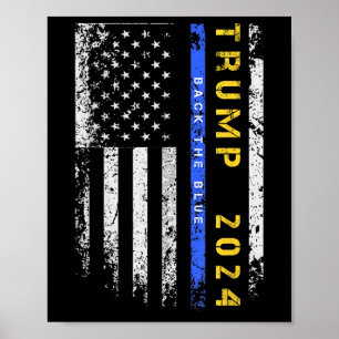 Affiche Pro Trump 47 2024 Retour La Ligne Bleue Bleue Bleu