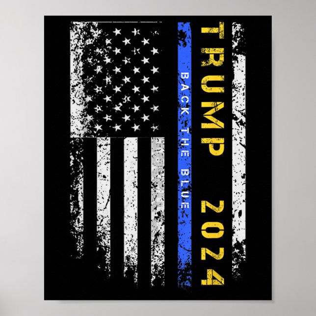 Affiche Pro Trump 47 2024 Retour La Ligne Bleue Bleue Bleu (Devant)