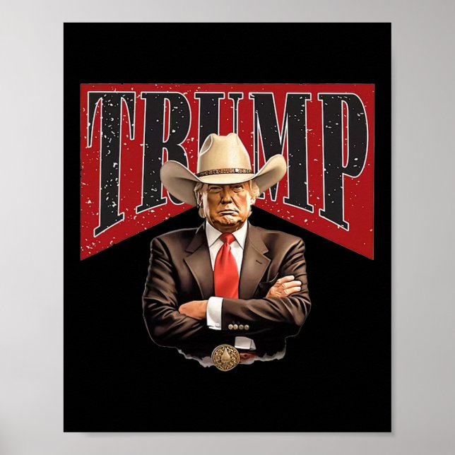 Affiche Pro Trump Cowboy (Devant)