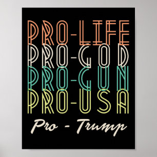 Affiche Pro Trump Vie Dieu Armes Républicain