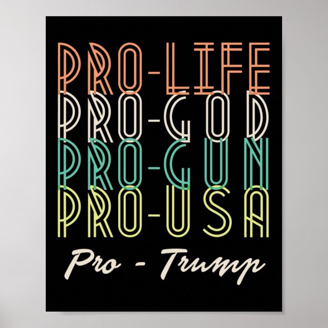 Affiche Pro Trump Vie Dieu Armes Républicain  (Devant)