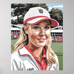 Affiche Pro Woman Golfer - Golf Art Imprimer