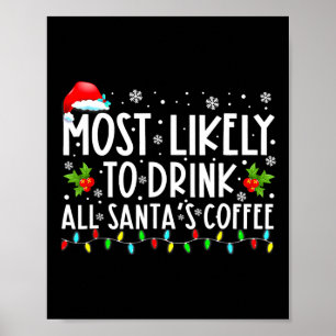 Affiche Probable De Boire Tout Père Noël Café Pajam Noël