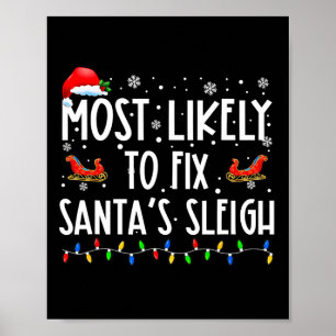 Affiche Probable De Corriger Père Noël Sleigh Noël Croire