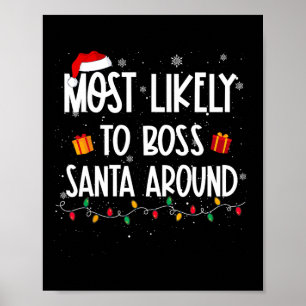 Affiche Probablement Boss Père Noël Autour De Noël Fun Xma