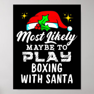 Affiche Probablement De Jouer À La Boxe Avec Père Noël Drô
