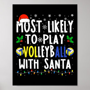 Affiche Probablement Jouer Au Volley-ball Avec Père Noël C