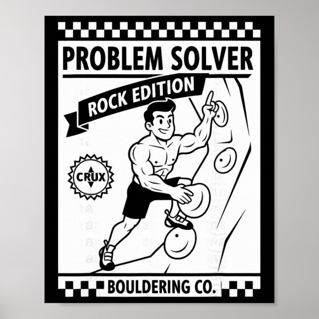 Affiche Problem Solver Rock Edition Mur de grimpe amusant  (Devant)