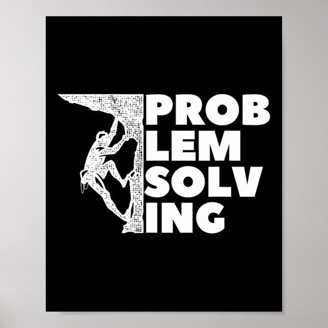 Affiche Problem Solving Climber Gift, Rock Climbing, Bould (Devant)