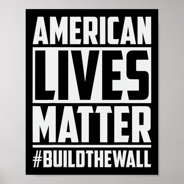 Affiche Problème #buildthewall Trump Usa 2020 Design (Devant)