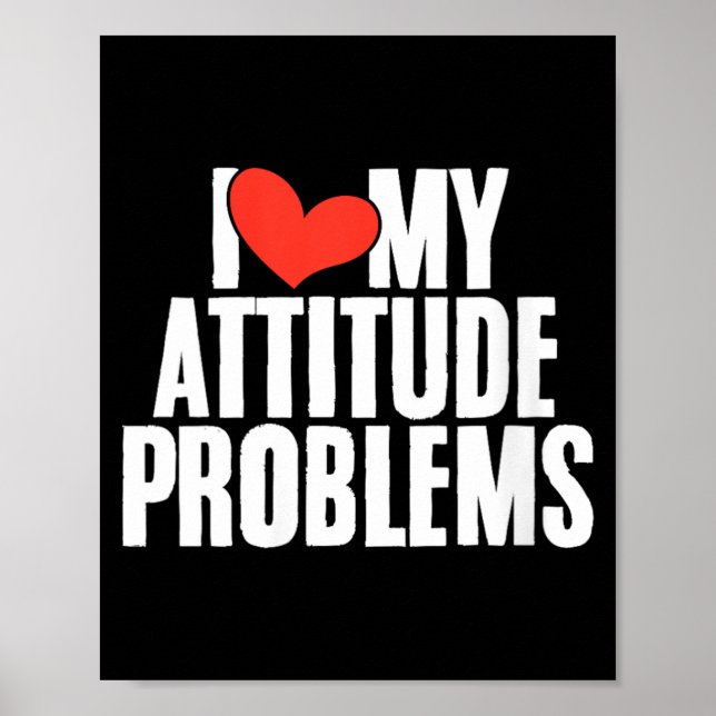 Affiche Problème d'attitude d'amour de femmes drôle et sar (Devant)