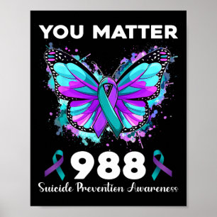 Affiche Problème de papillon 988 Prévention du suicide Awa