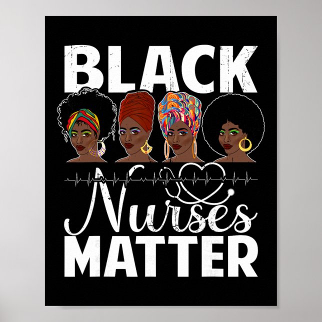 Affiche Problème des infirmières noires - Infirmière afro- (Devant)