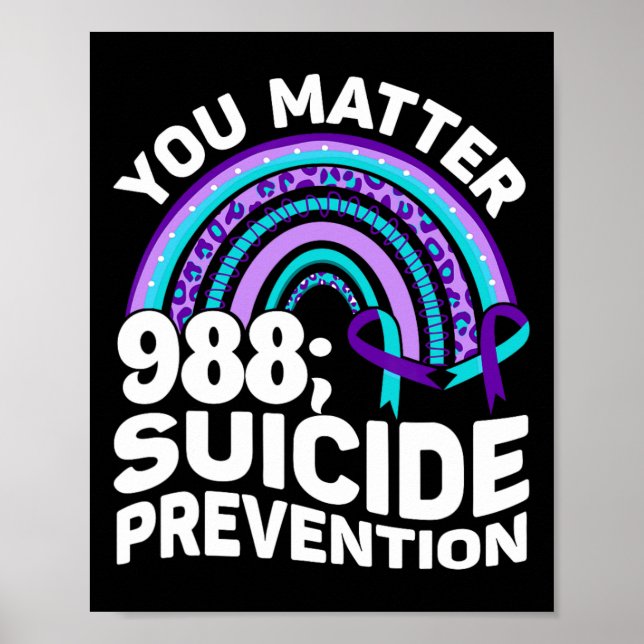 Affiche Problème du coeur 988 Sensibilisation à la prévent (Devant)