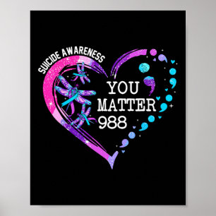 Affiche Problème du coeur 988 Sensibilisation à la prévent