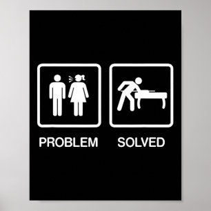 Affiche Problème résolu Funny Pool Billard Joueur T Chemis