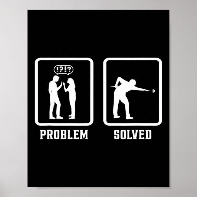 Affiche Problème résolu Pool Billard Lecteur Snooker Cue 8 (Devant)