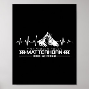 Affiche Problèmehorn Suisse Alpes Zermatt Randonnée Montag