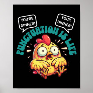 Affiche Problèmes amusants de grammaire anglaise Ponctuati