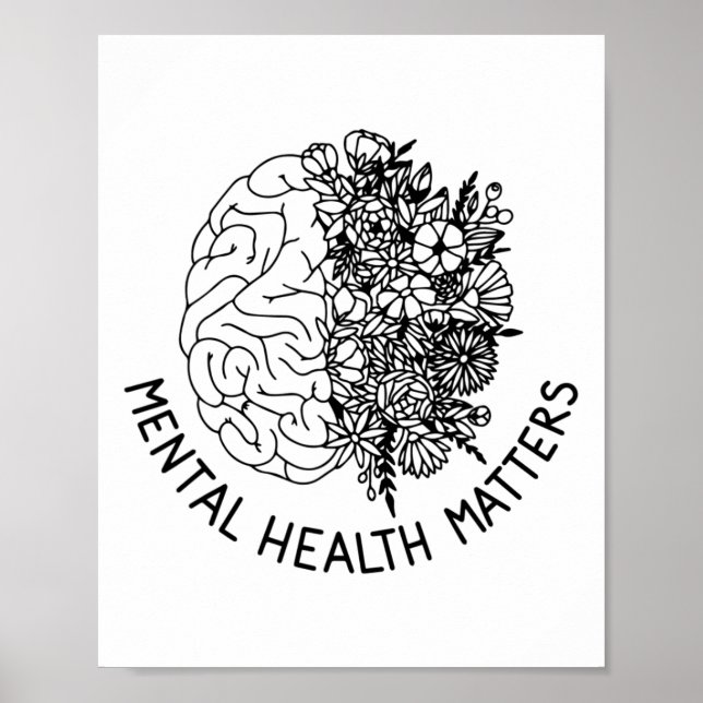 Affiche Problèmes de santé Fleurs du cerveau humain Sensib (Devant)