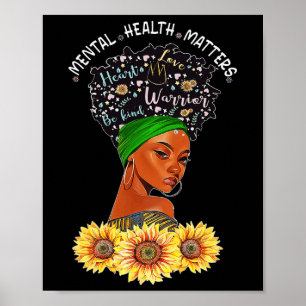 Affiche Problèmes de santé mentale aux États-Unis Femme Gu