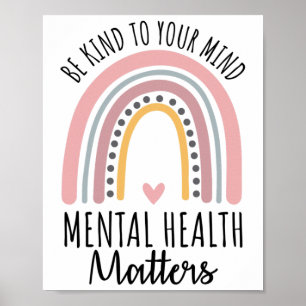 Affiche Problèmes de santé mentale type Polka Dot Rainbow 