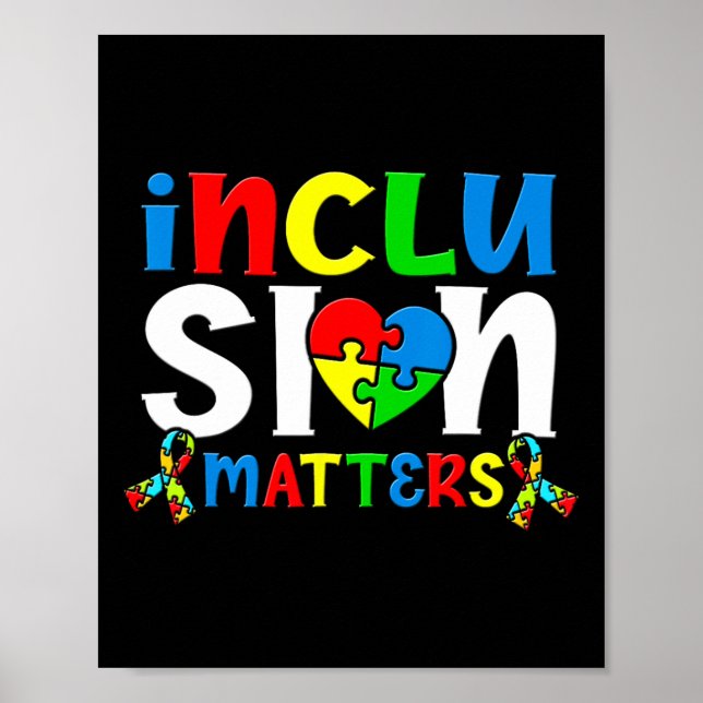 Affiche Problèmes d'inclusion Soutien des autistes autiste (Devant)
