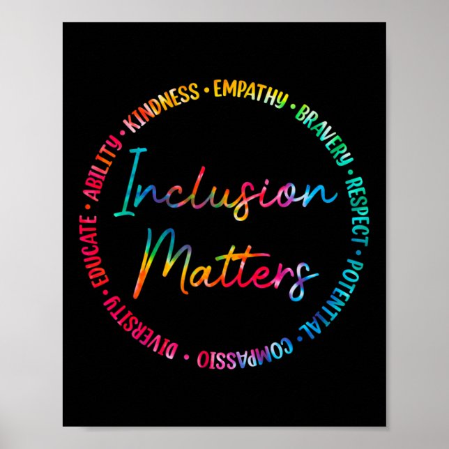 Affiche Problèmes d'inclusion Tie Dye Sensibilisation sur  (Devant)