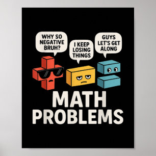 Affiche Problèmes Mathématiques Symboles Drôle Enseignant