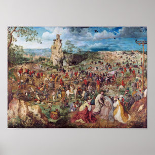 Affiche Procession au Calvaire, Pieter Bruegel