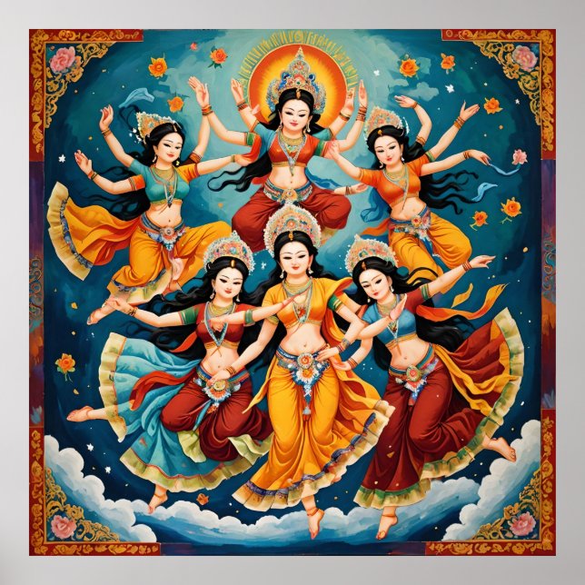 Affiche Procession des danseurs célestes - Thangka & Kalam (Devant)