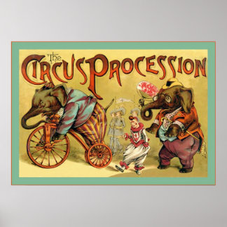 Affiche Procession du cirque ~ Cirque Vintage