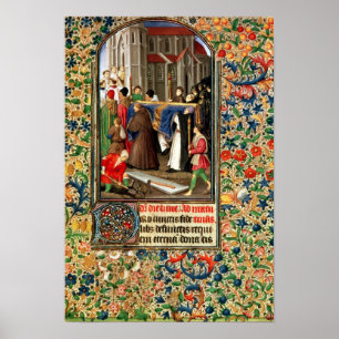 Affiche Procession funéraire avec des fosses communes