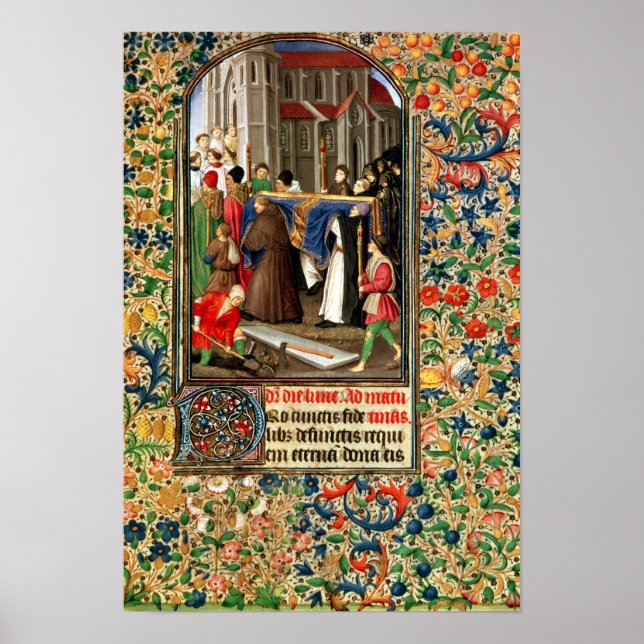 Affiche Procession funéraire avec des fosses communes (Devant)