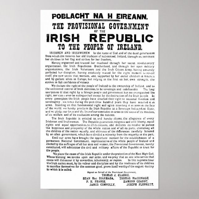 Affiche Proclamation de Pâques sur la République d'Irlande (Devant)