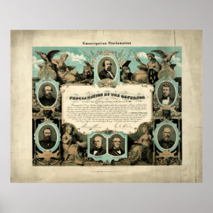 Affiche Proclamation d'émancipation par E. Knobel (1865)