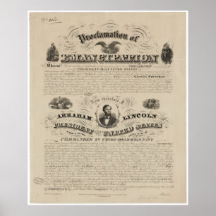 Affiche Proclamation d'émancipation Réimpression de A. Kid