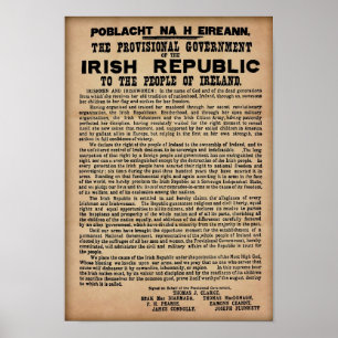 Affiche Proclamation irlandaise de 1916 - Copie originale