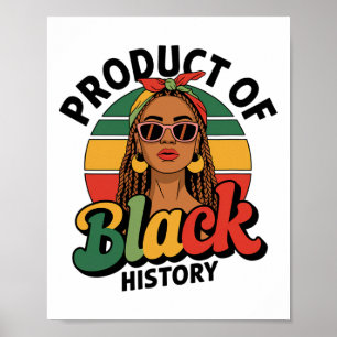 Affiche Produit de l'histoire noire Fière Afro Mélanine Af