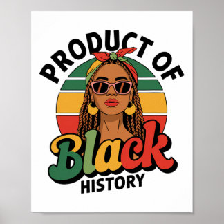 Affiche Produit de l'histoire noire Fière Afro Mélanine Af