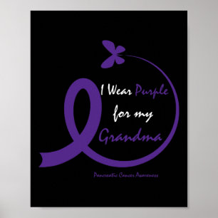 Affiche Produits Cadeaux Grandma pourpre Cancer pancréatiq