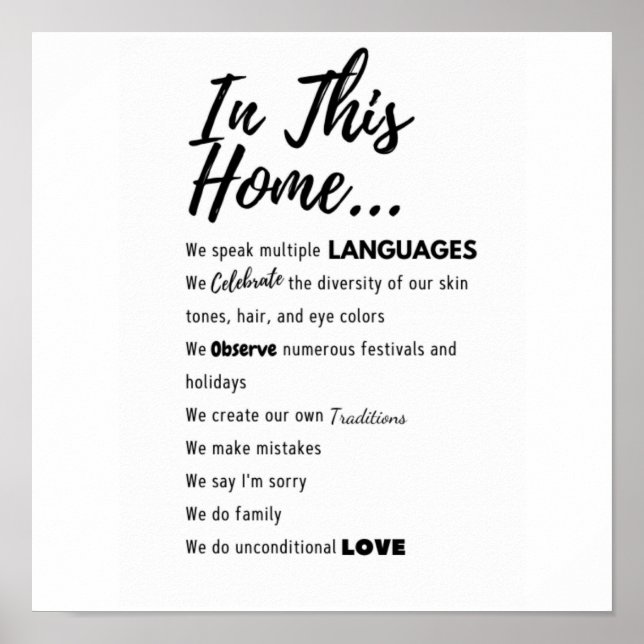 Affiche Produits de famille variés (Devant)