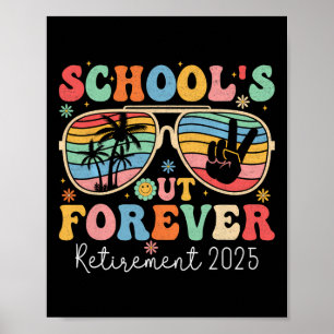 Affiche Prof à la retraite pour toujours 2025 Groovy R