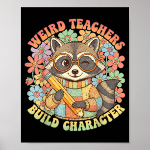 Affiche Prof bizarre construire personnage fleurs de raton
