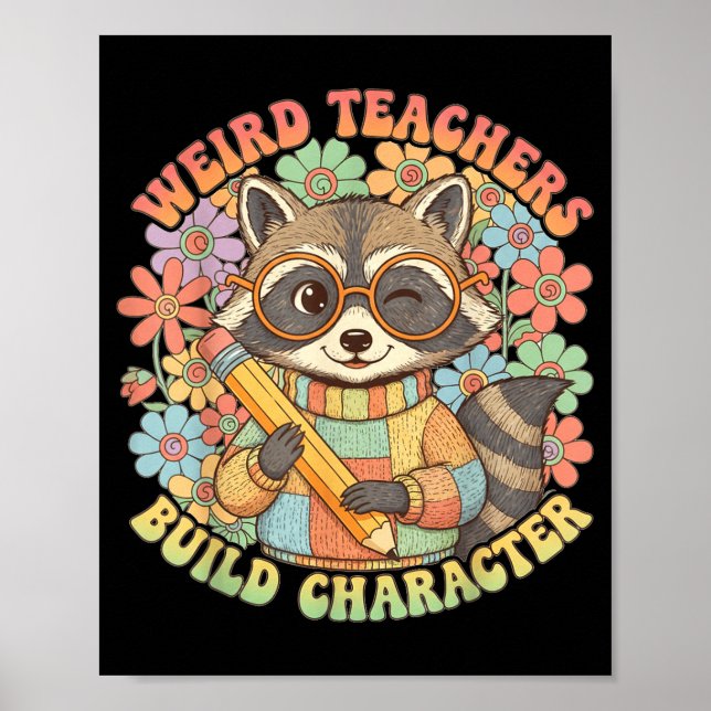 Affiche Prof bizarre construire personnage fleurs de raton (Devant)