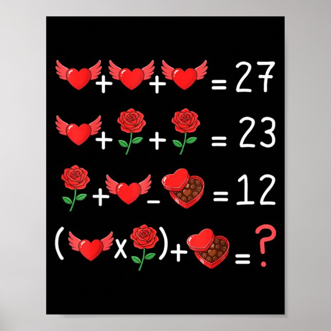 Affiche Prof de maths drôle 67 Saint-Valentin Prof de math (Devant)