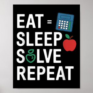 Affiche Prof de maths drôle algèbre Cl retour à l'école