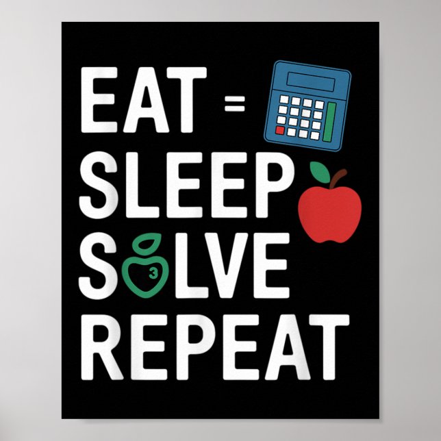 Affiche Prof de maths drôle algèbre Cl retour à l'école  (Devant)